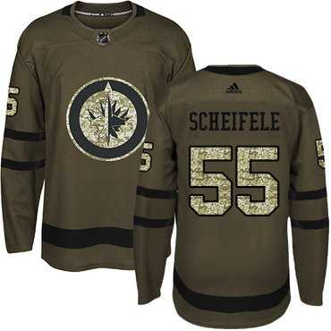 Men%27s Winnipeg Jets #55 Mark Scheifele Green Salute to Service Stitched Adidas Jersey Dzhi->winnipeg jets->NHL Jersey